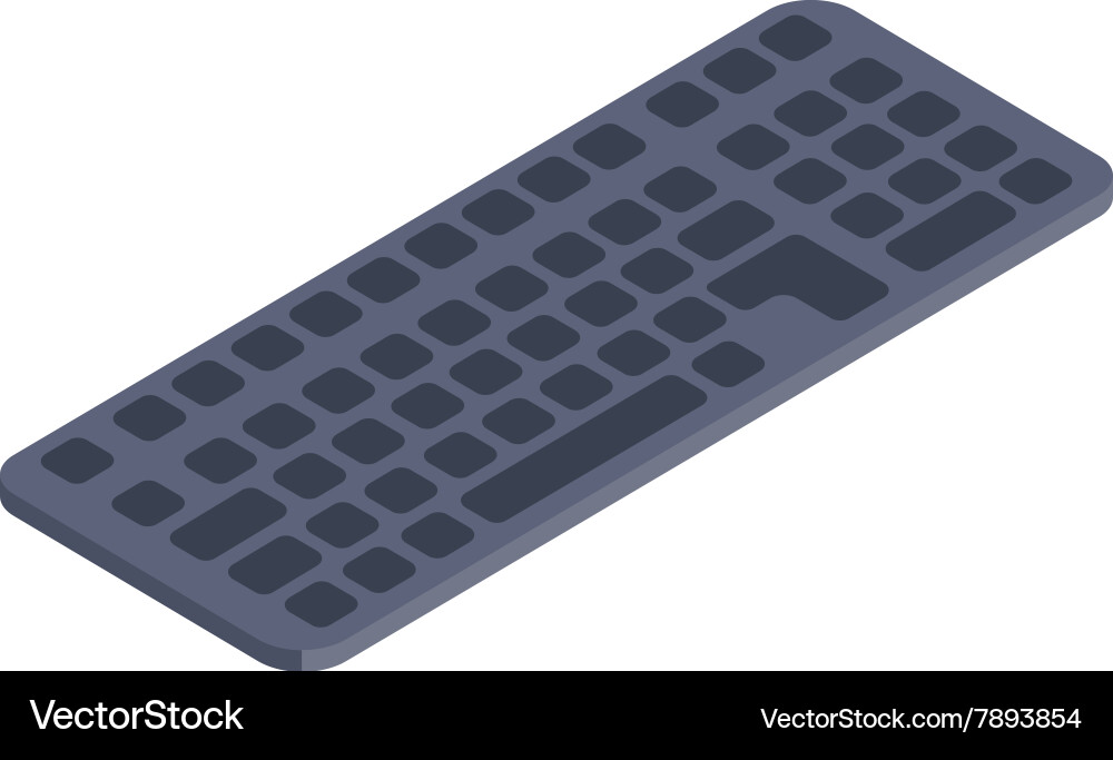 Computer keyboard isometric flat icon Vector Image