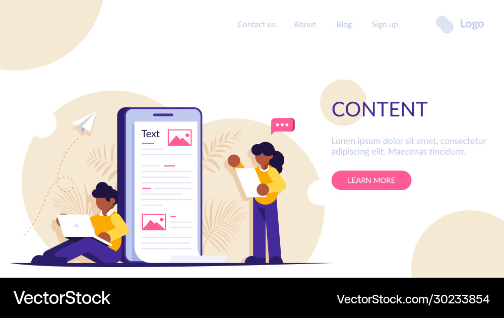 Create content concep people are working Create content concep people are working vector image
