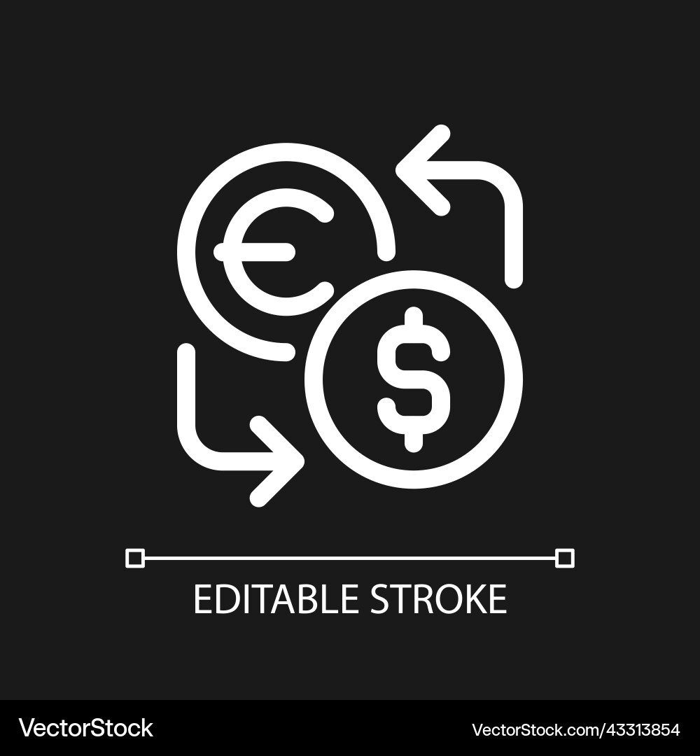 Currency exchange pixel perfect white linear ui Vector Image
