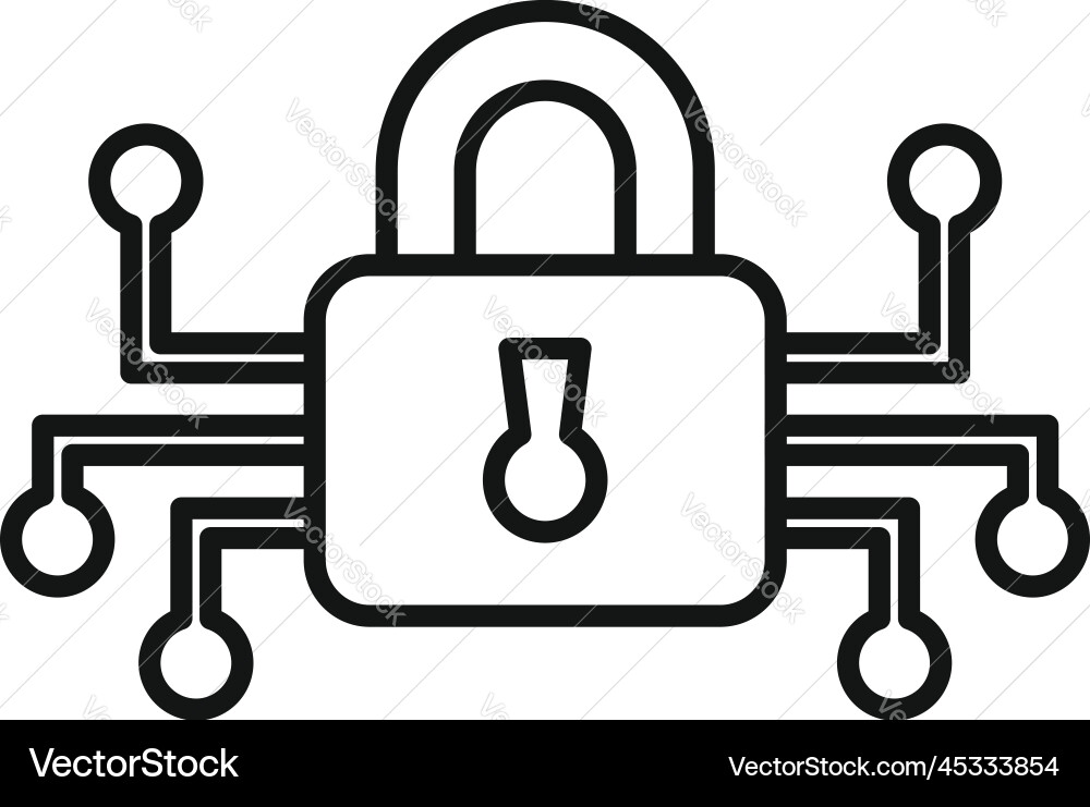 Digital padlock icon outline lock code Digital padlock icon outline lock code vector image