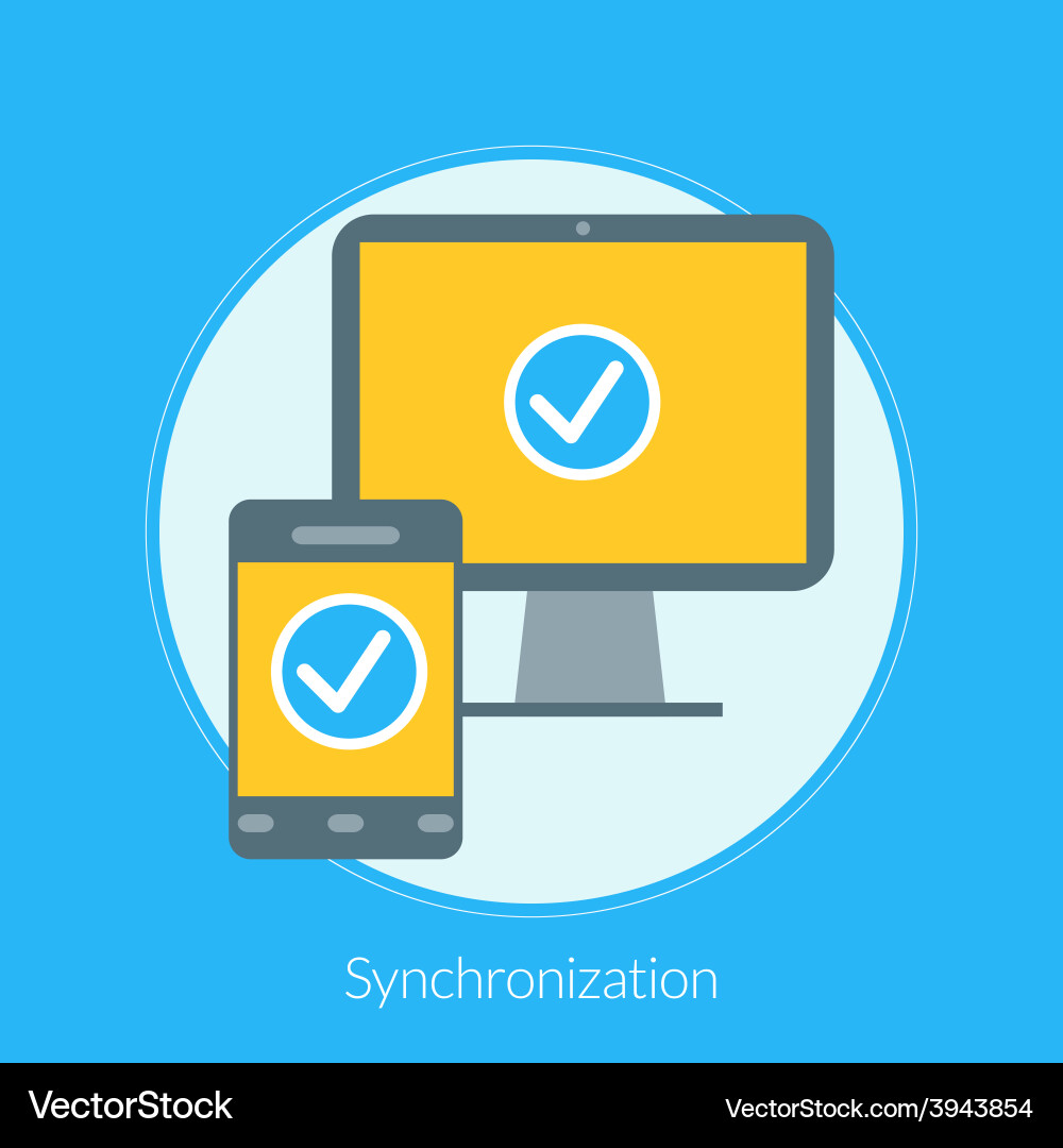 Flat design concept for synchronization vector image