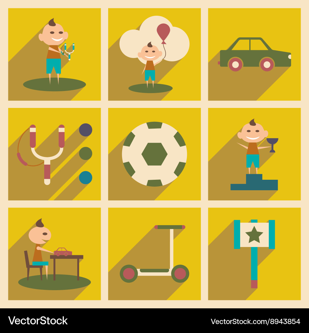 Flat with shadow concept and mobile application vector image