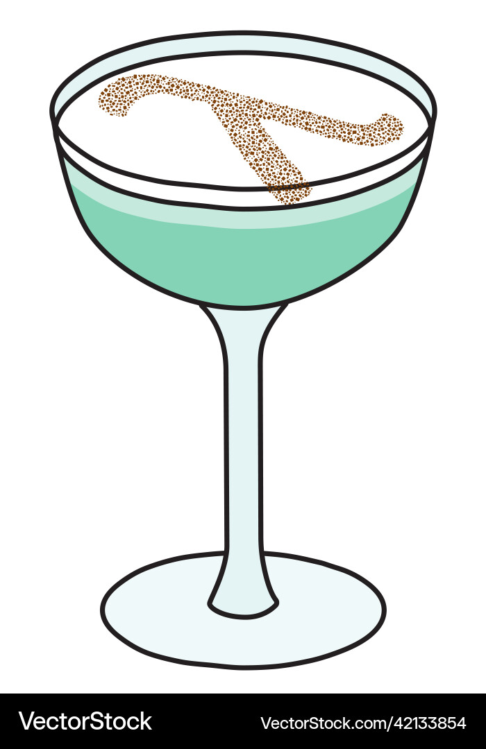 Grasshopper Cocktail with Lambda Symbol Vector Image