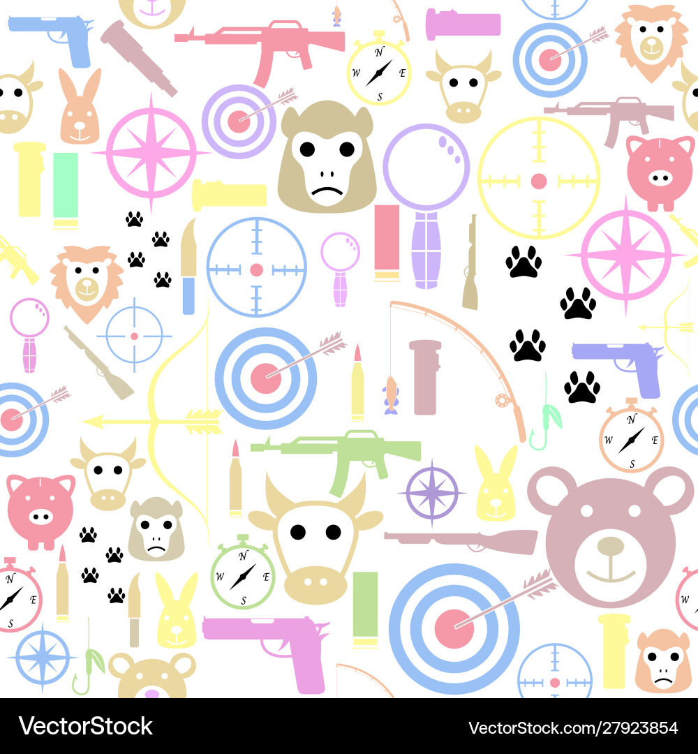 Hunting seamless pattern background icon Vector Image