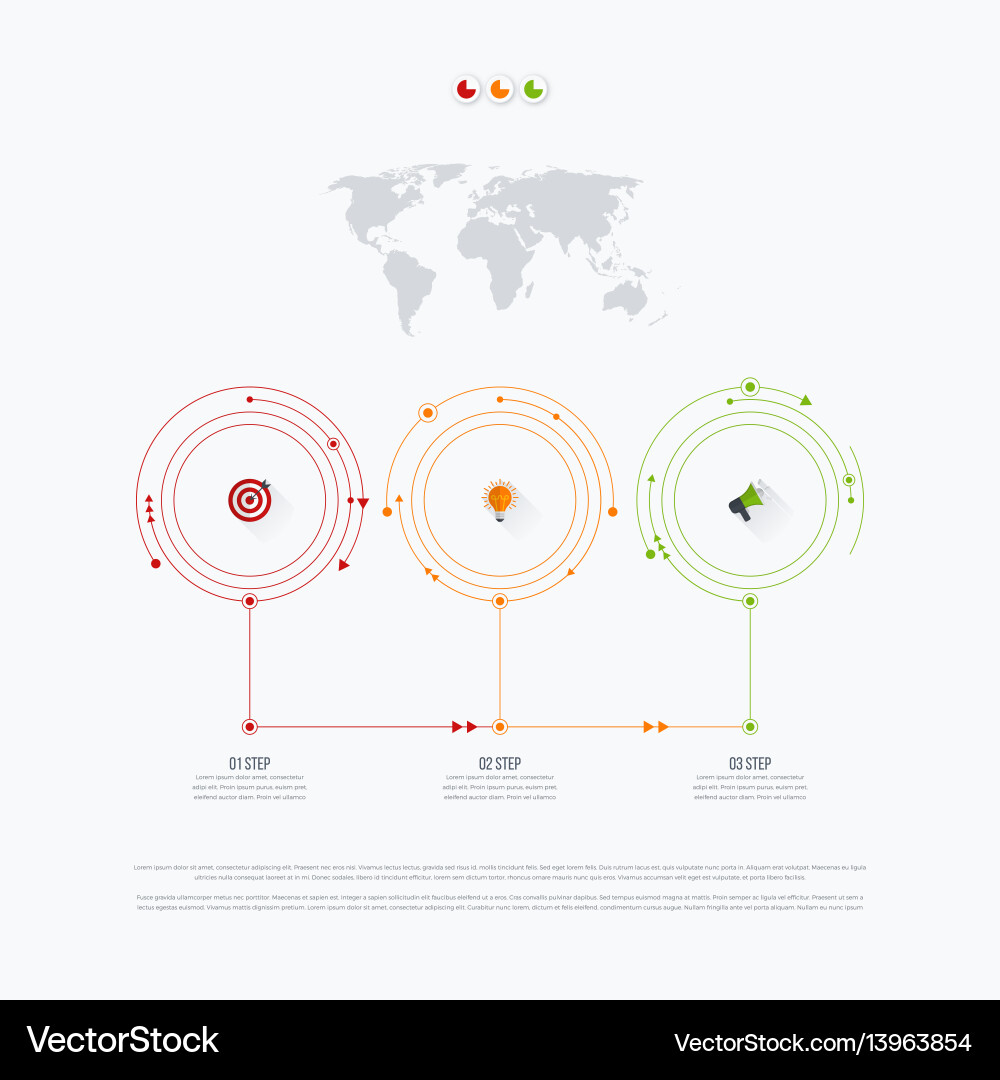 Infografik Vorlage 3 Optionen mit Kreis Infografik Vorlage 3 Optionen mit Kreis vektorbild