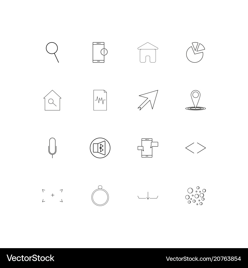 Internet of things linear thin icons set outlined vector image
