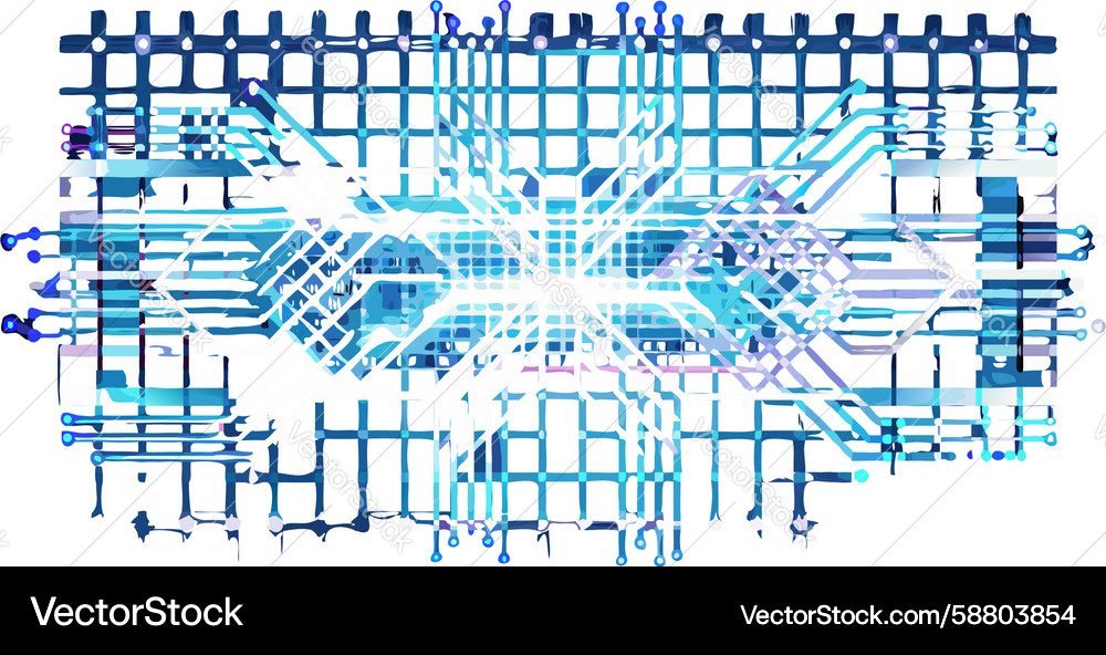 Intricate Circuit Glow Pattern Vector Image