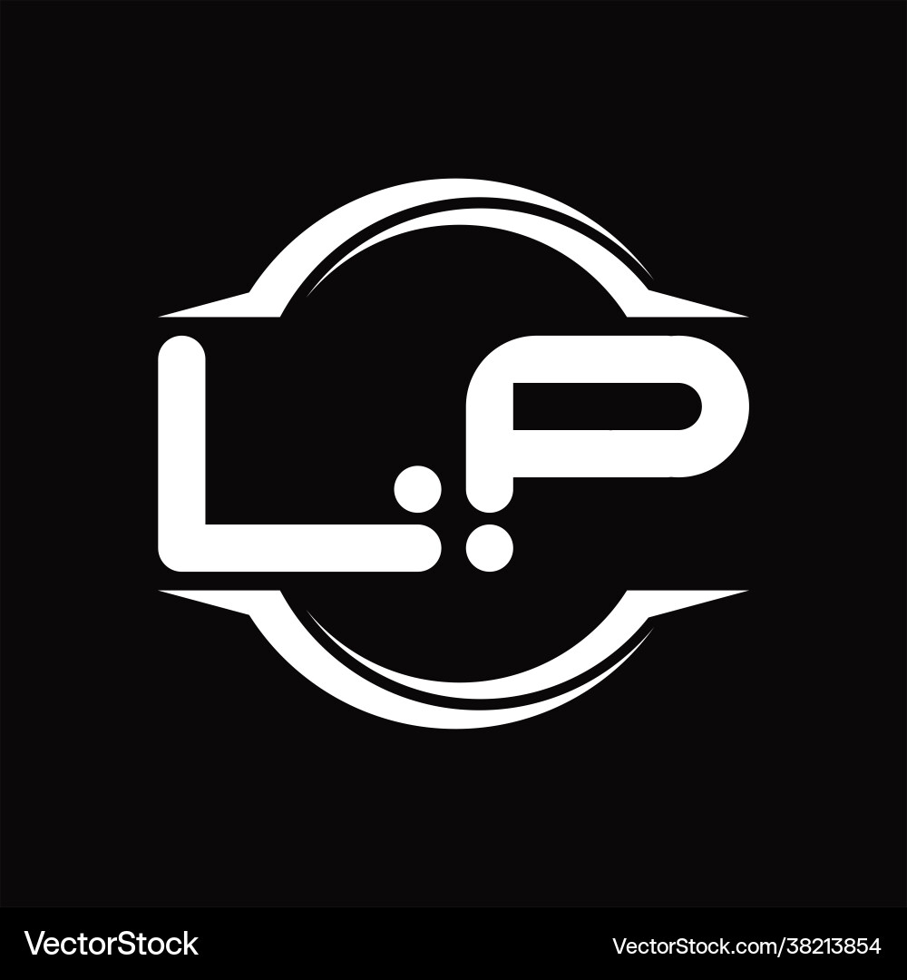 Lp logo monogram with circle rounded slice shape Lp logo monogram with circle rounded slice shape Vector Image
