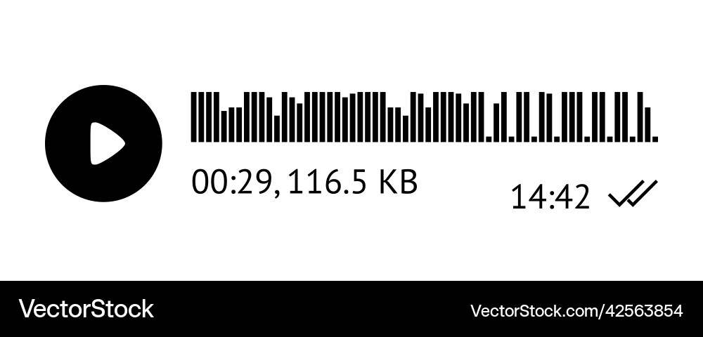 Recording of audio message template ui element Recording of audio message template ui element vector image