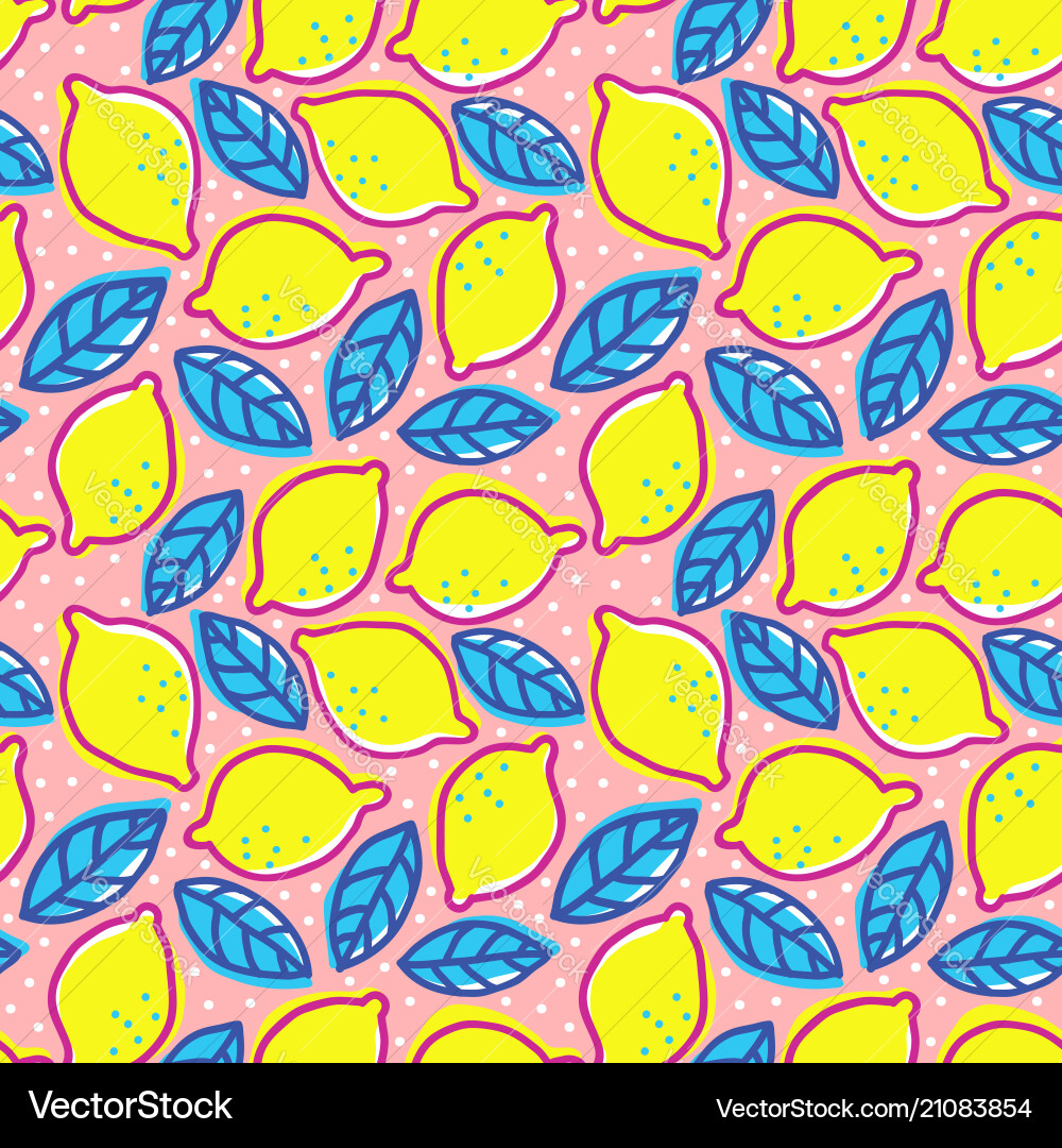 Retro Lemon Pattern vector image