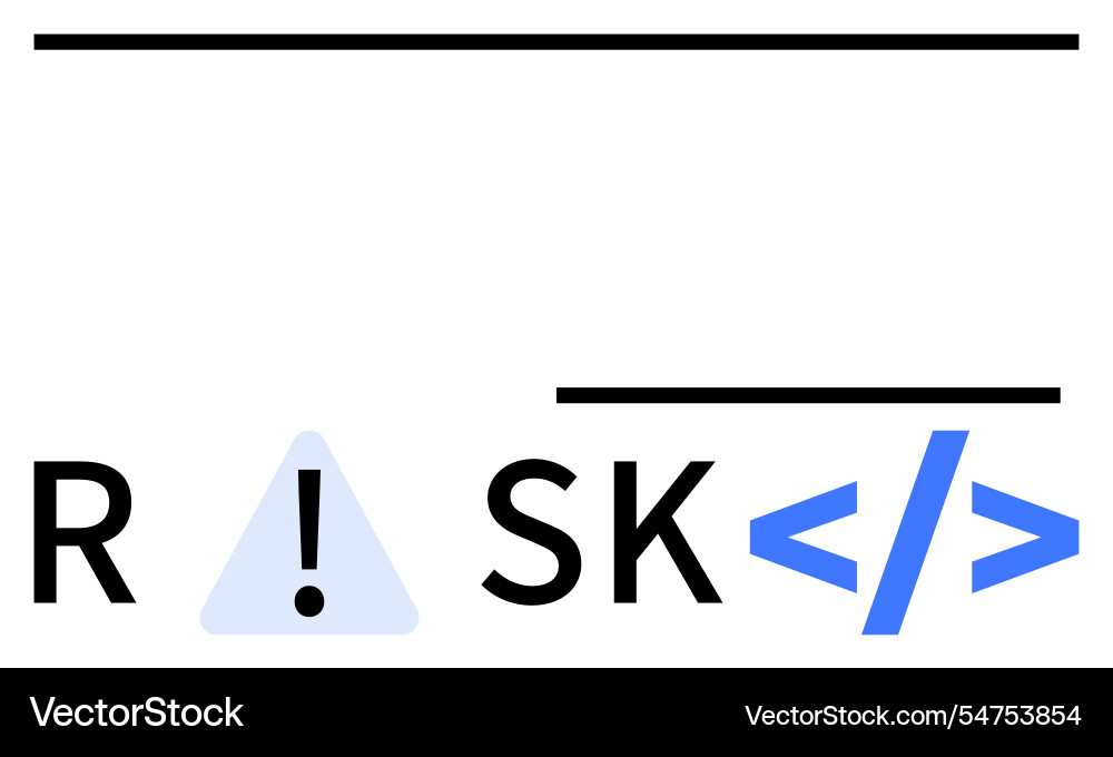 Risk management concept with exclamation and html Risk management concept with exclamation and html vector image