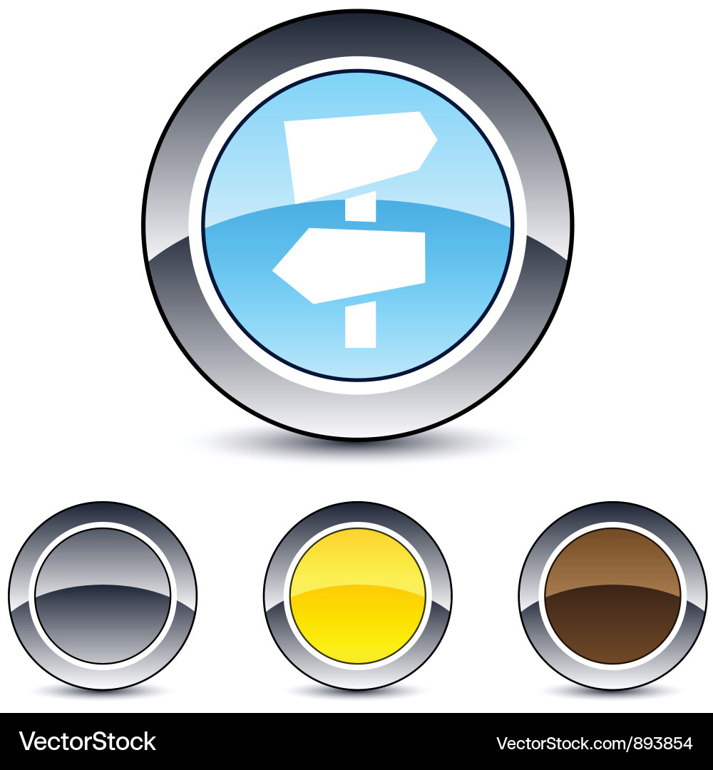 Road arrows round button Vector Image