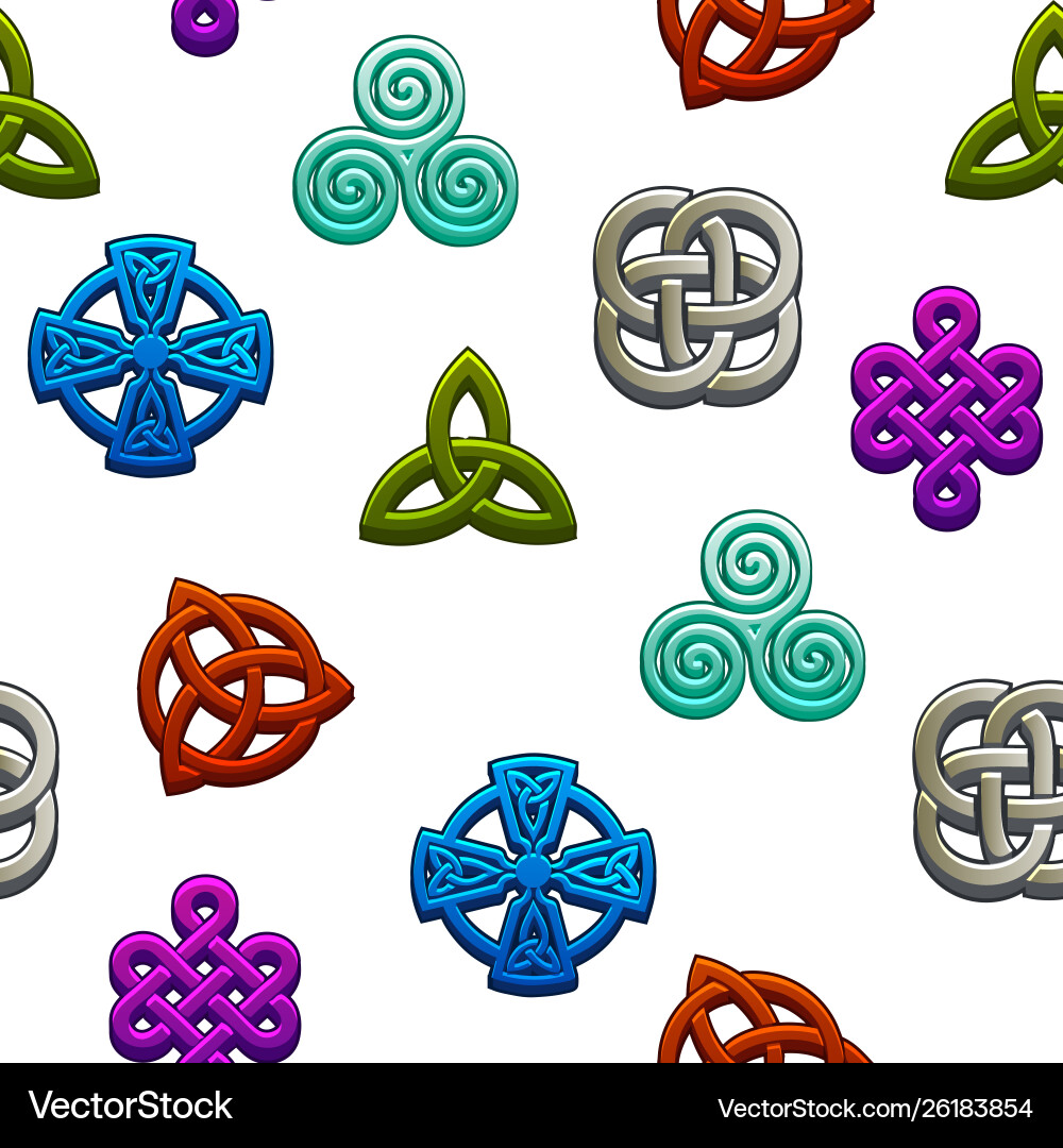 Seamless pattern celtic symbols set icons Seamless pattern celtic symbols set icons vector image
