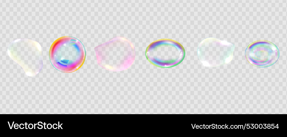 Set of realistic colorful soap bubbles Set of realistic colorful soap bubbles vector image