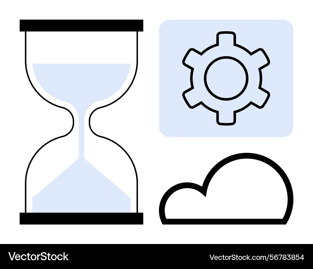 Time management and cloud workflow automation Time management and cloud workflow automation vector image