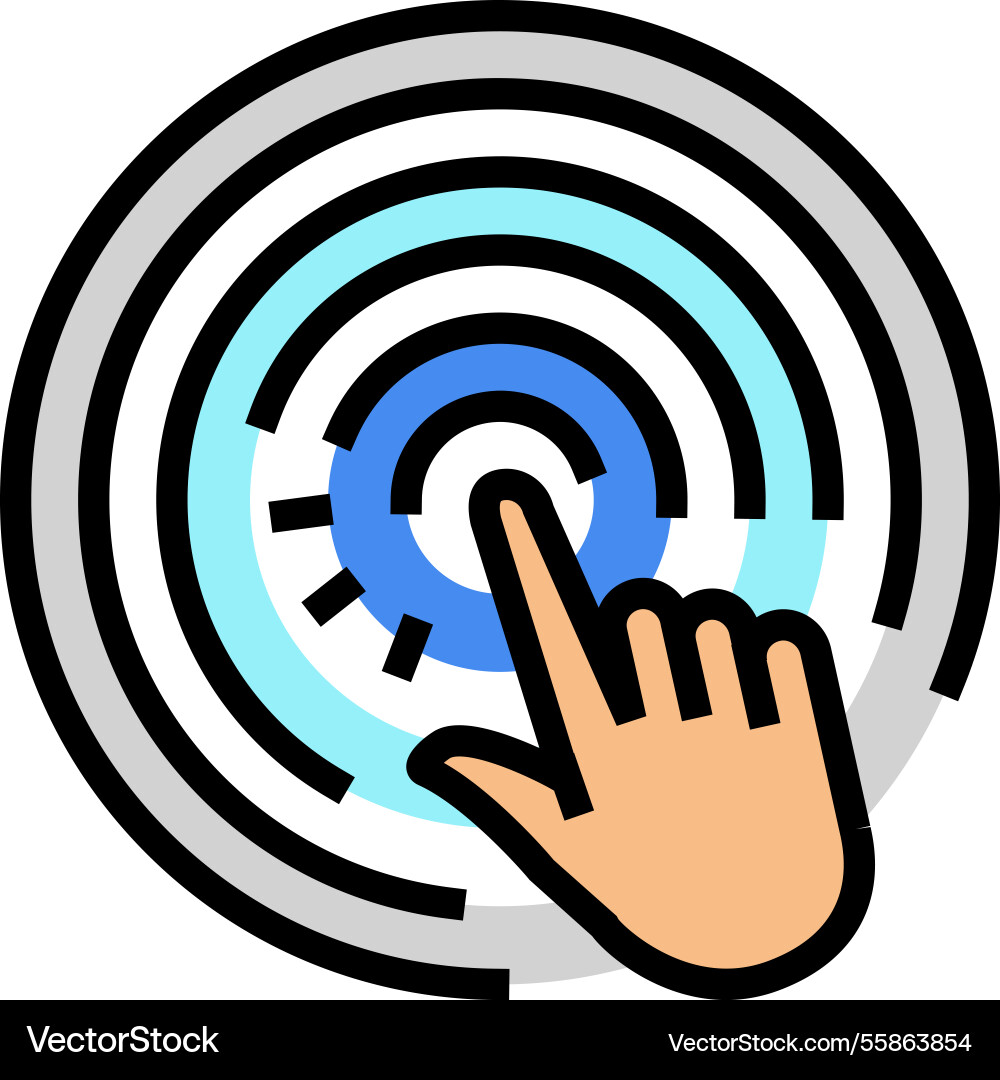 Touch sensor social robotics color icon vector image