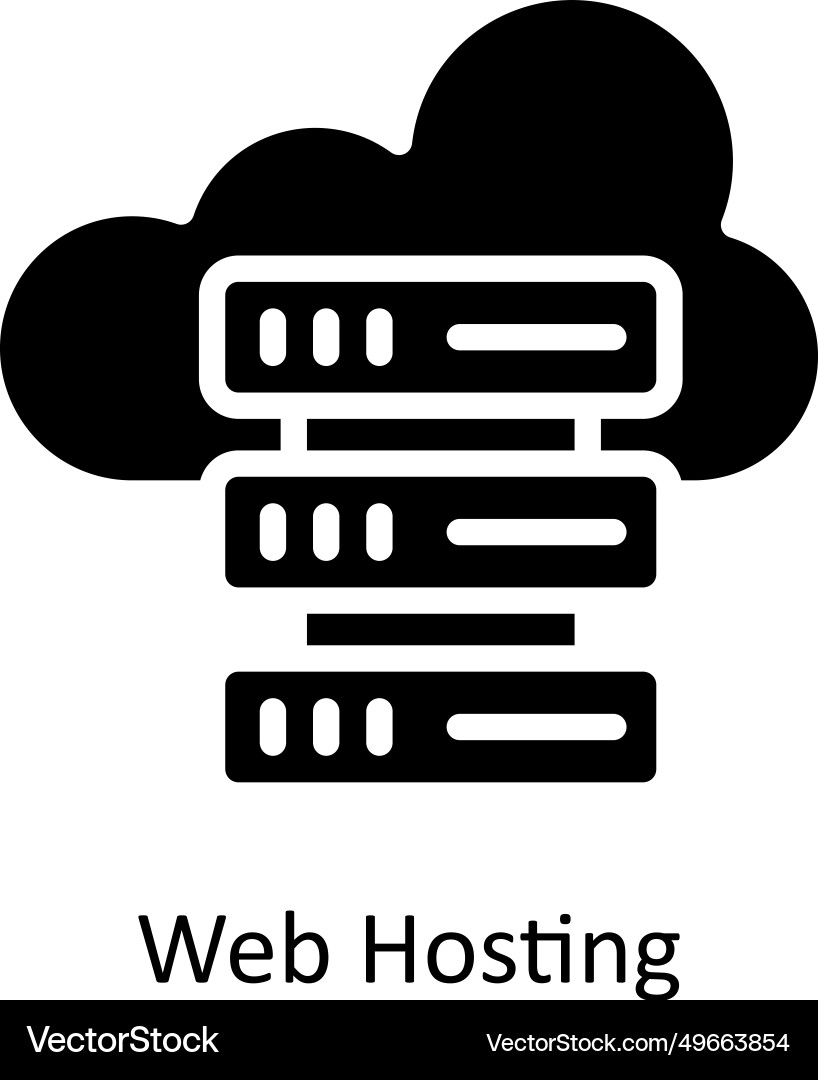 Web hosting solid icon design vector image