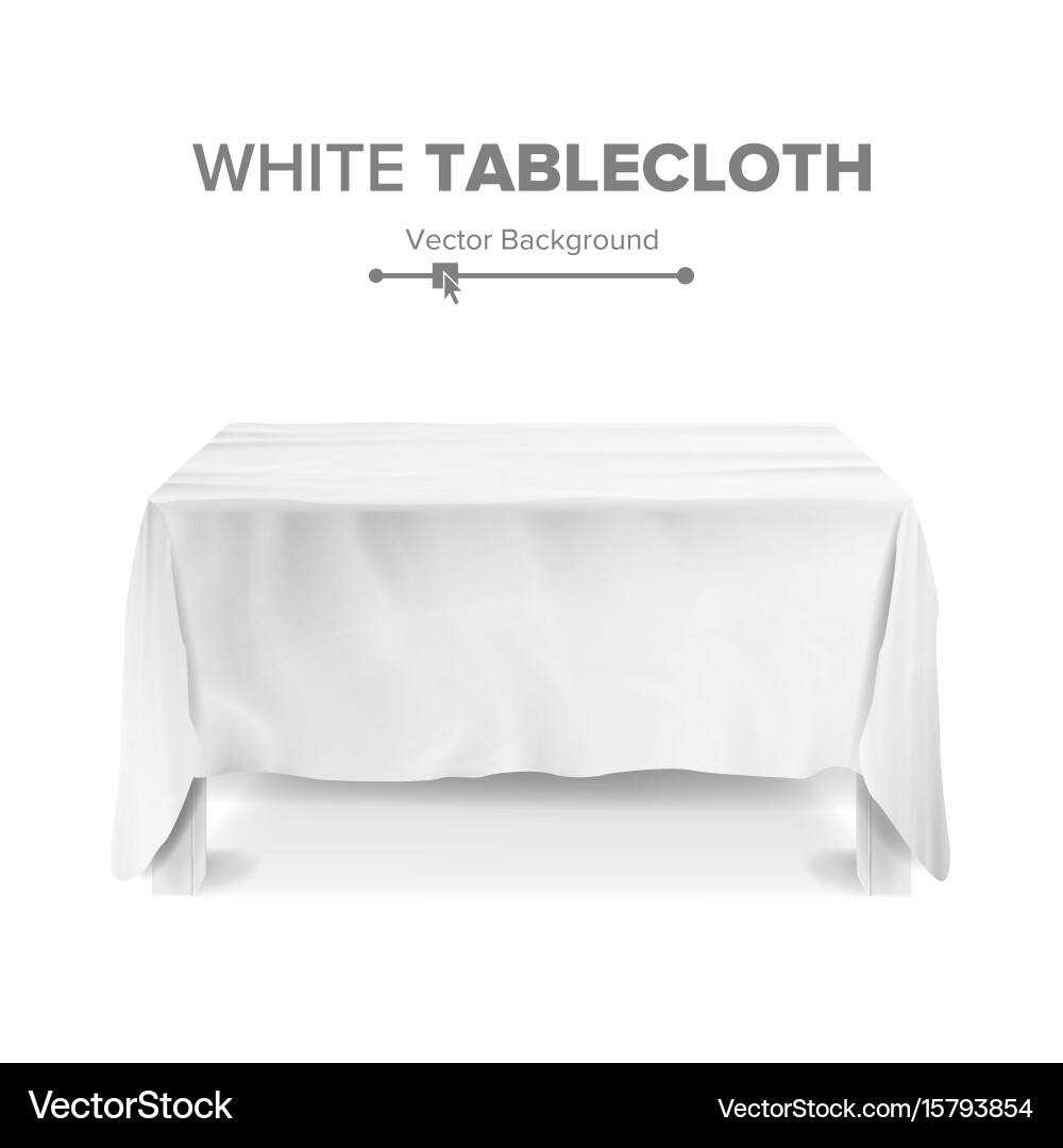White table with tablecloth empty 3d Vector Image