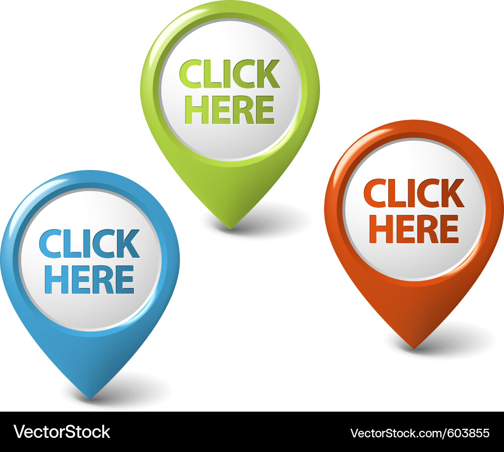3D Pointer - Click Here vector image