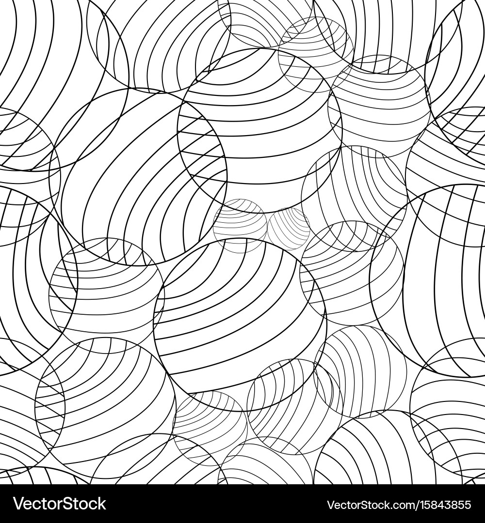 Abstract circles and curved line pattern vector image