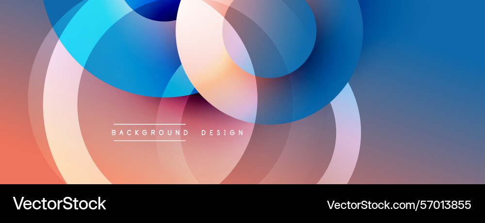 Abstract colorful circles overlap creating Vector Image