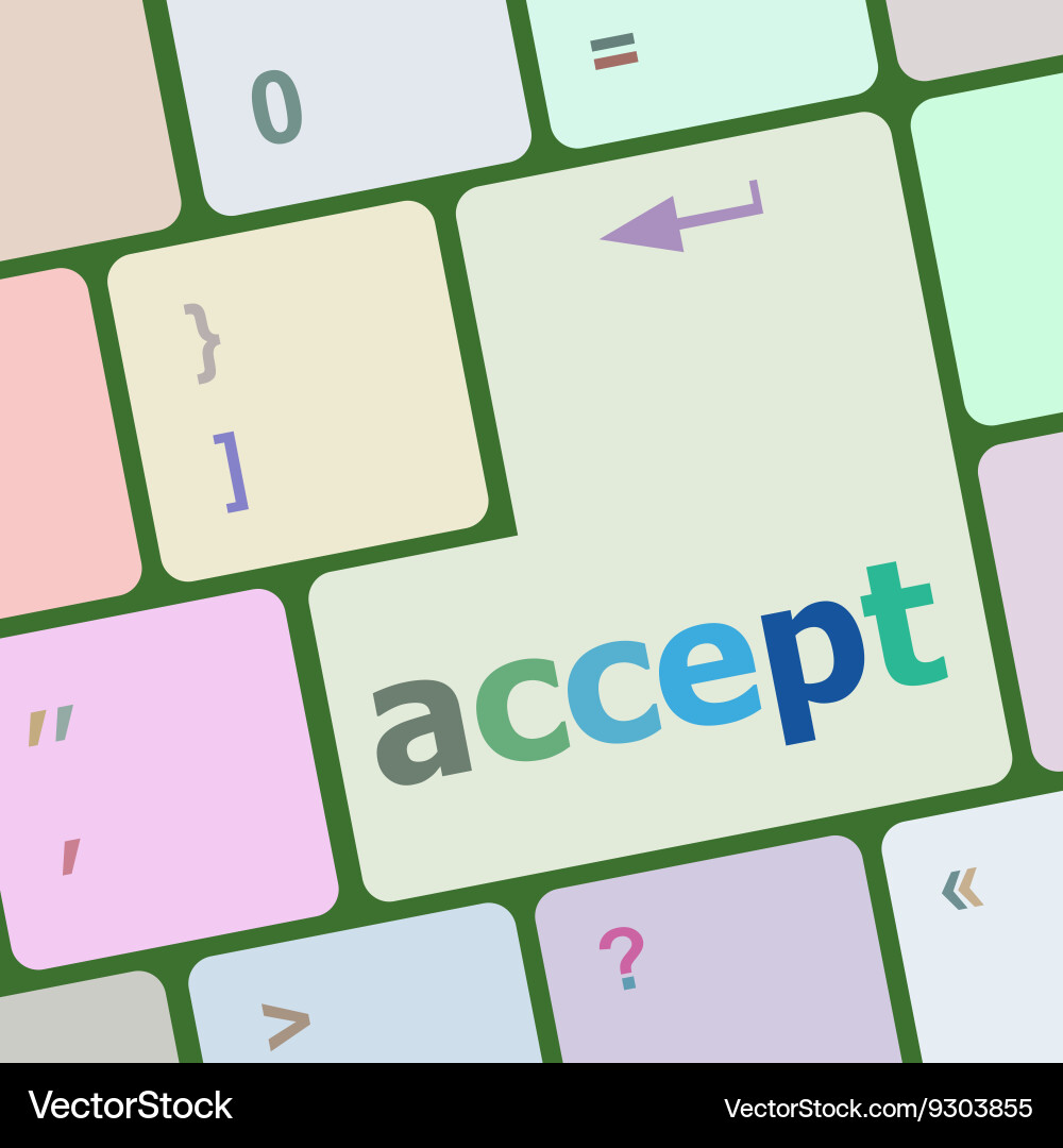 Accept on computer keyboard key enter button vector image