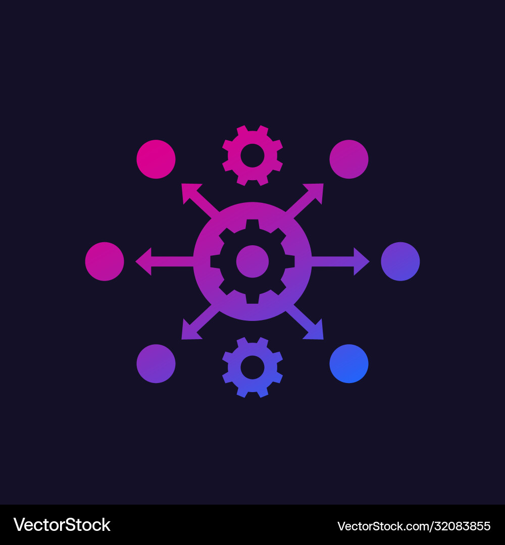 Automation Process Icon - Gears vector image