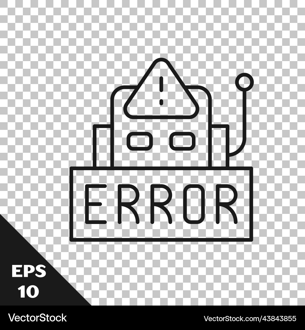 Black line error in the operation program Black line error in the operation program Vector Image