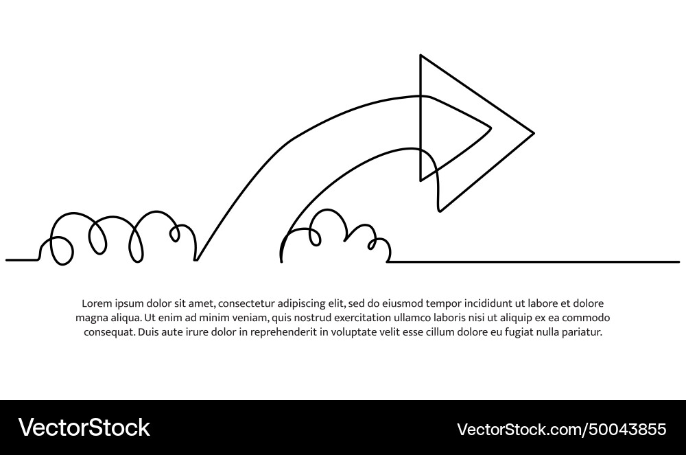 Continuous line design of arrow pointing up one Continuous line design of arrow pointing up one vector image