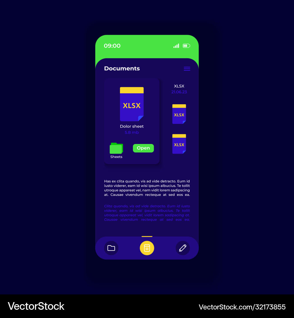 File catalog smartphone interface template File catalog smartphone interface template vector image