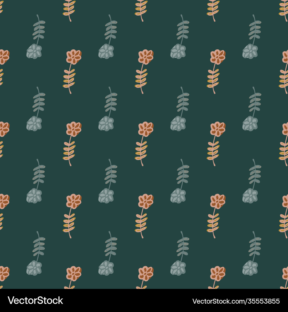 Flat seamless botanic pattern with hand drawn Flat seamless botanic pattern with hand drawn vector image