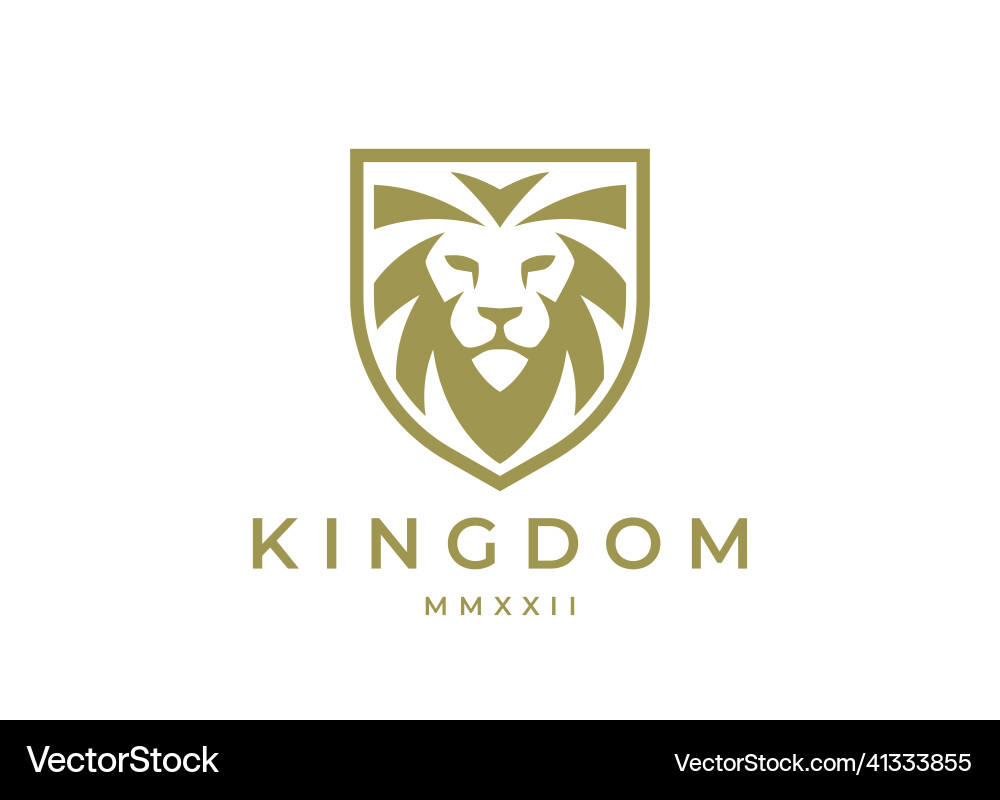 Gold Lion Shield Logo vector image