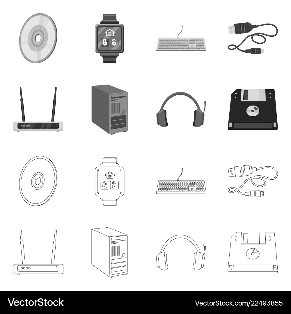 Isolated object of laptop and device icon Isolated object of laptop and device icon vector image