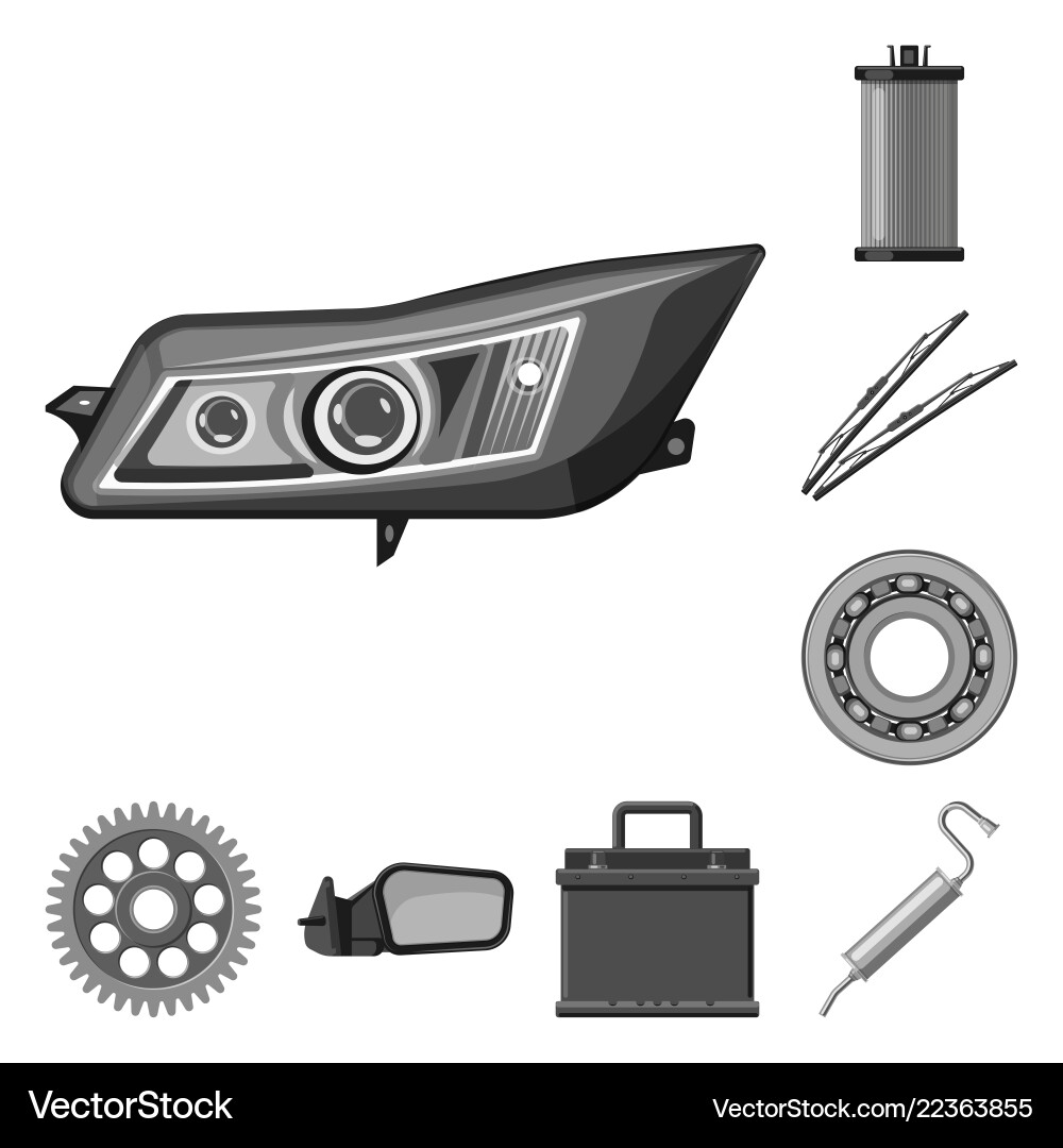 Isoliertes Objekt von Auto- und Teil-Icon-Set Isoliertes Objekt von Auto- und Teil-Icon-Set vektorbild