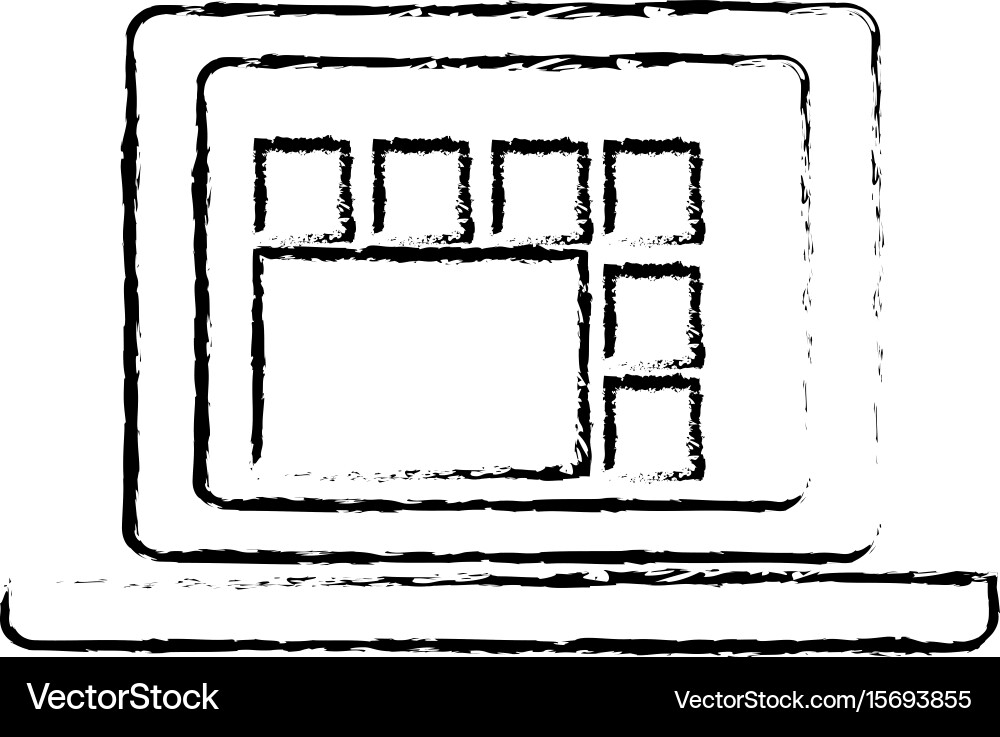 Laptop computer graph work technology vector image
