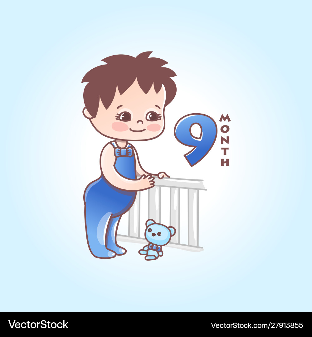 Little baby boy the ninth months Little baby boy the ninth months vector image