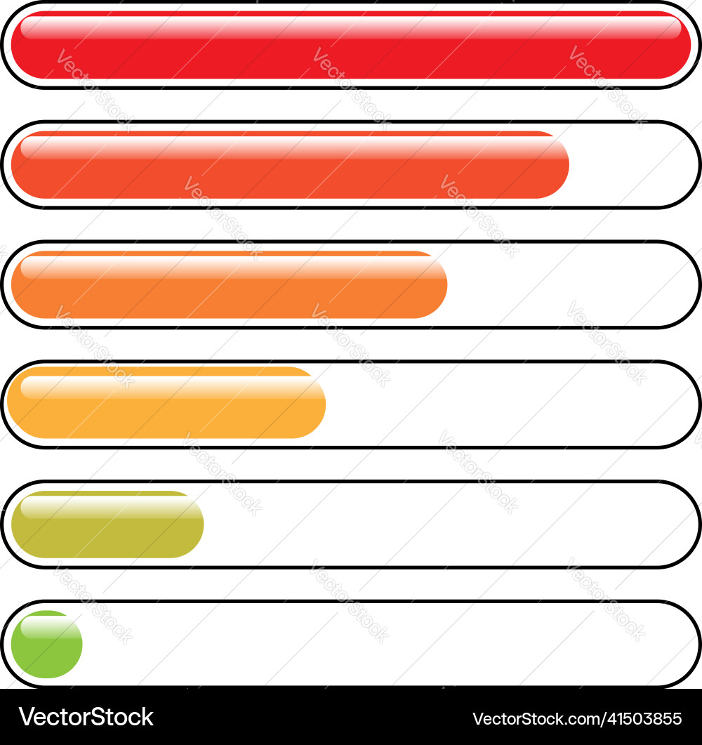 Progress bar steps phases level indicator Progress bar steps phases level indicator vector image