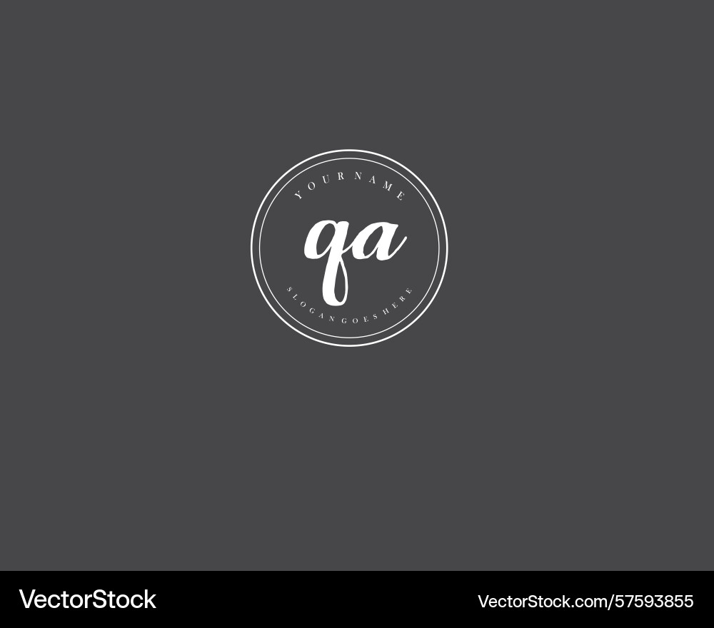 Qa initial handwriting logo design collection Qa initial handwriting logo design collection Vector Image