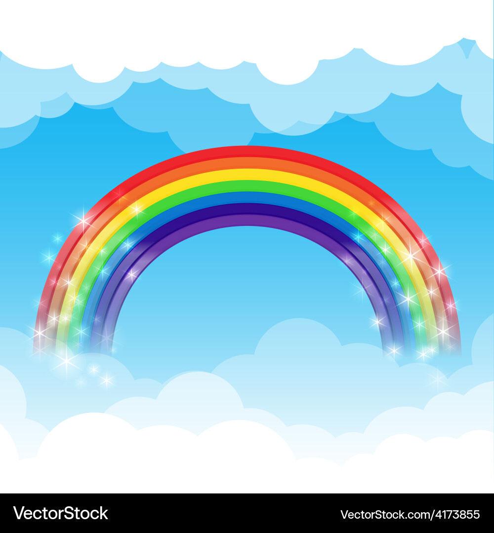 Rainbow Cloud Sky Background – Royalty-Free Vector | VectorStock