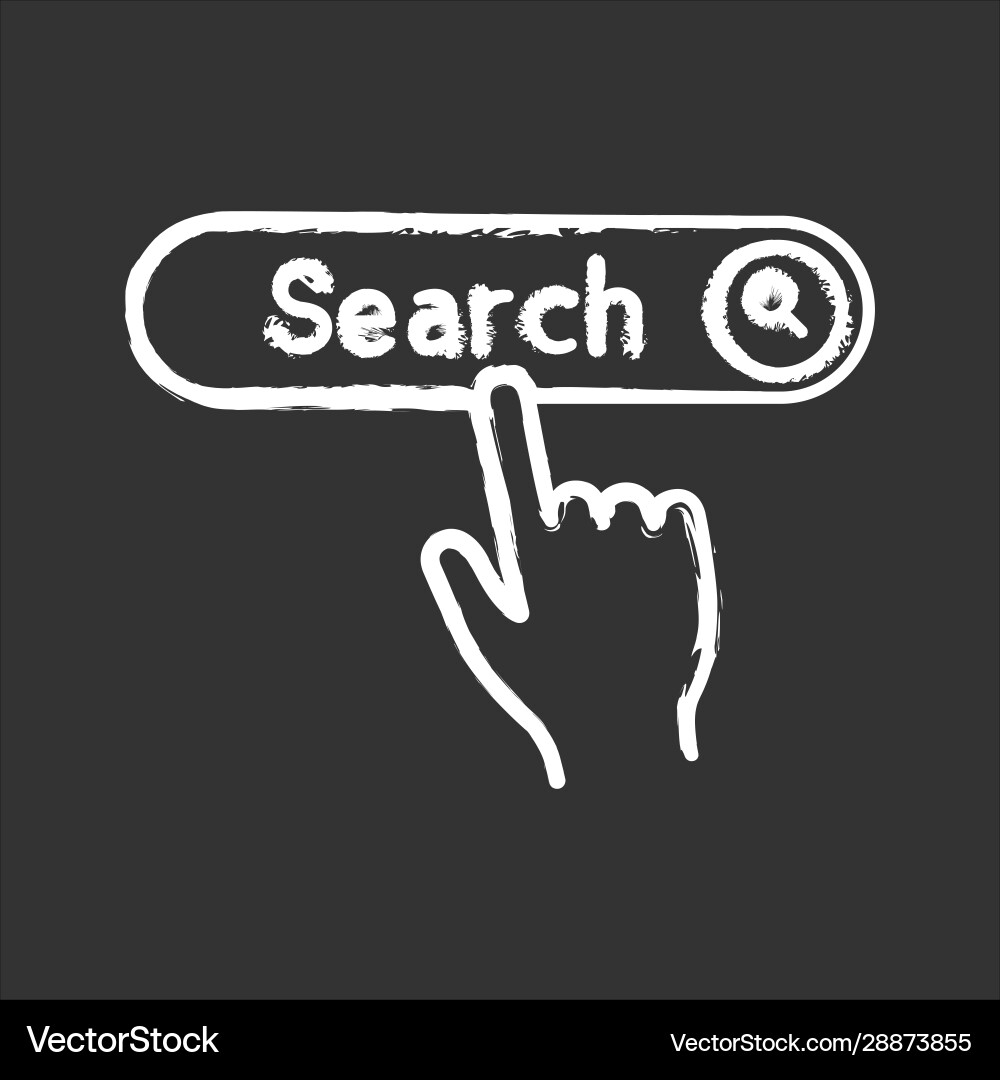 Search button click chalk icon Search button click chalk icon vector image
