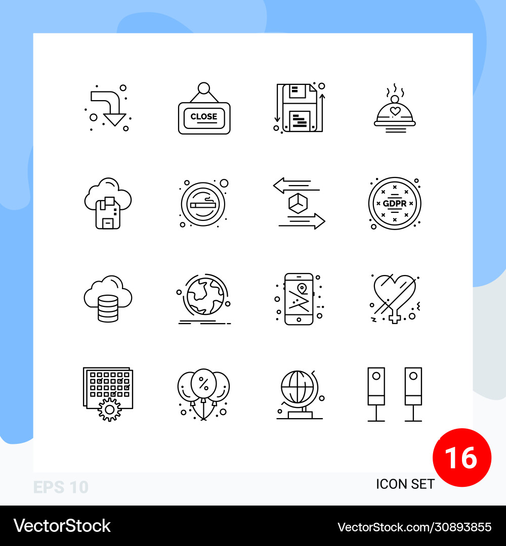 Set 16 outlines on grid for microchip Vector Image