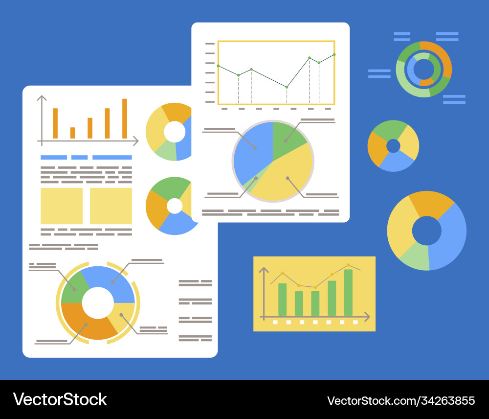 Set boards with data diagrams and graphics Set boards with data diagrams and graphics Vector Image