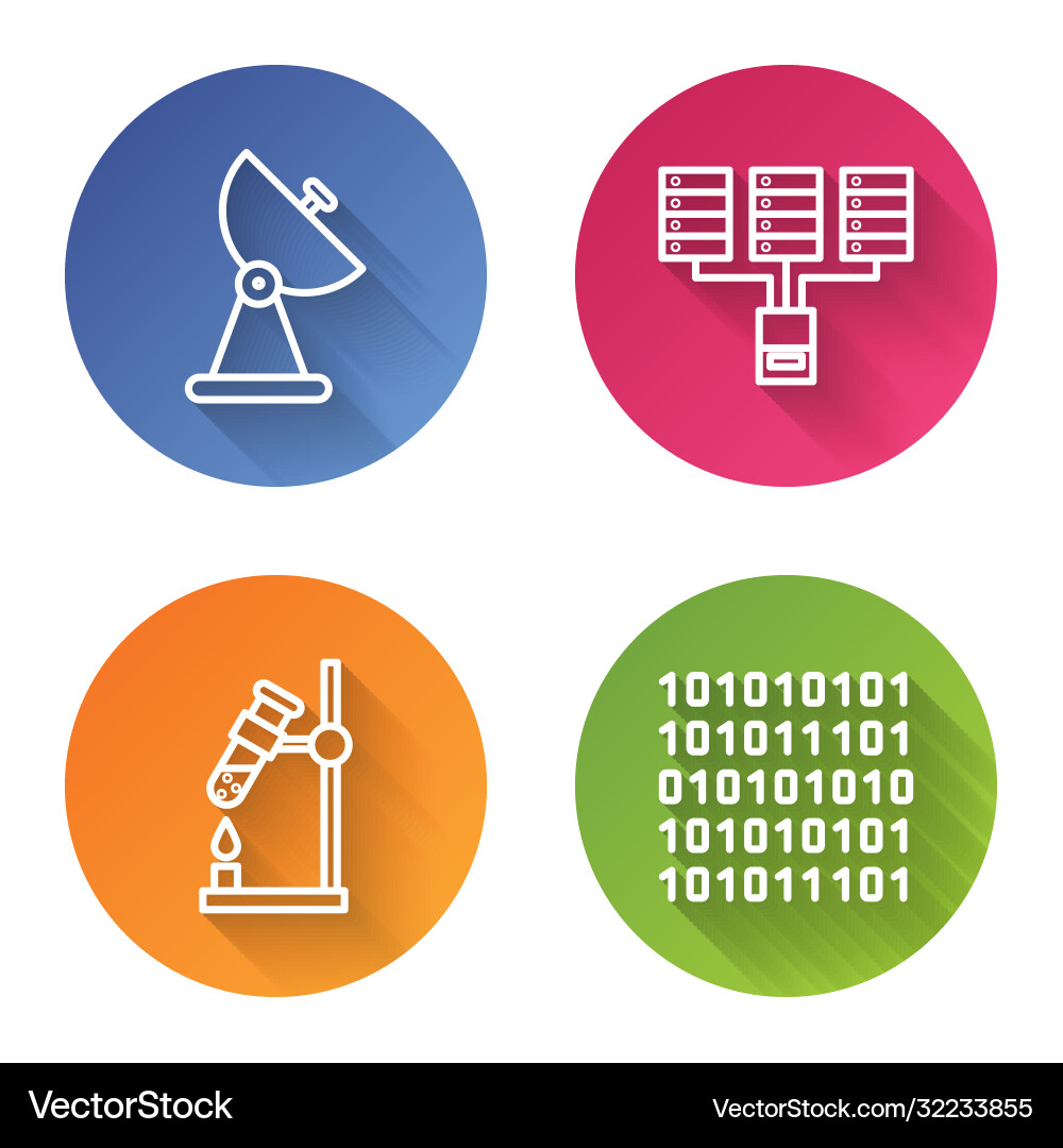 Set line radar server data web hosting test Set line radar server data web hosting test vector image