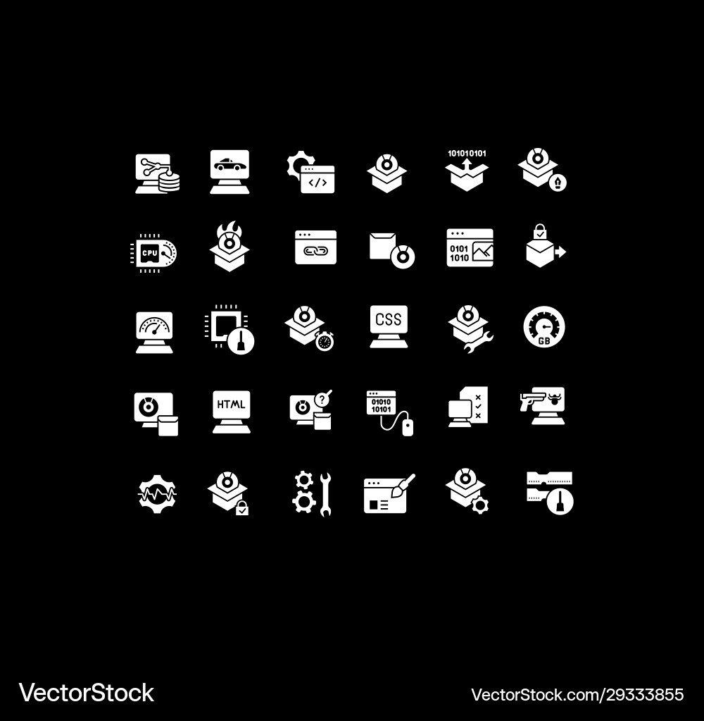 Set simple icons software Set simple icons software vector image