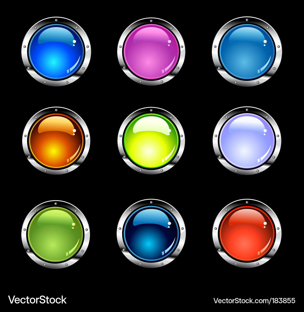 Shiny Button Collection Vector Image