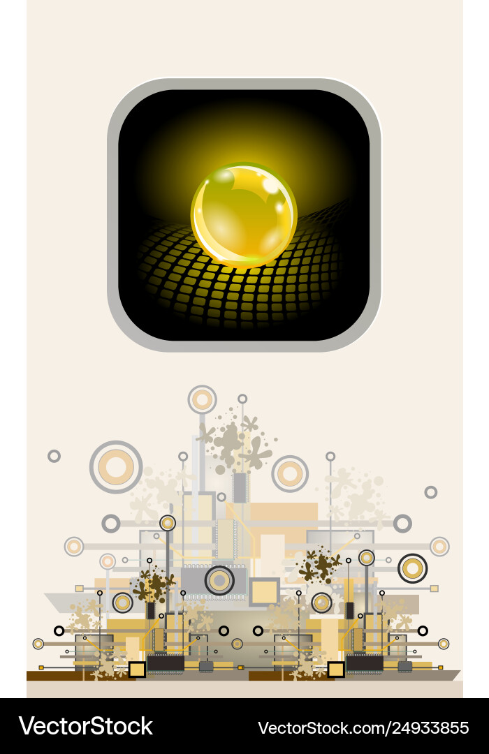 Sphere as button hi-tech abstract background Sphere as button hi-tech abstract background vector image