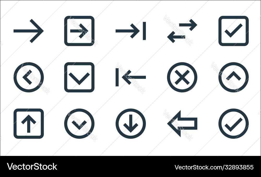 Ui line icons linear set quality Ui line icons linear set quality vector image