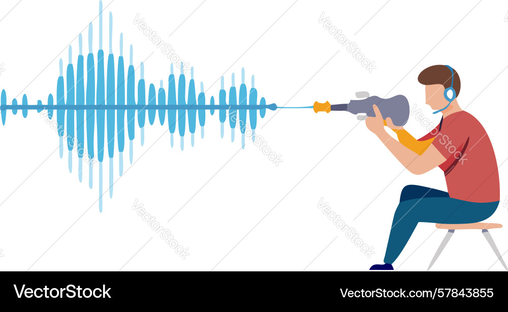 Ultrasonic sensor distance measurement object Vector Image