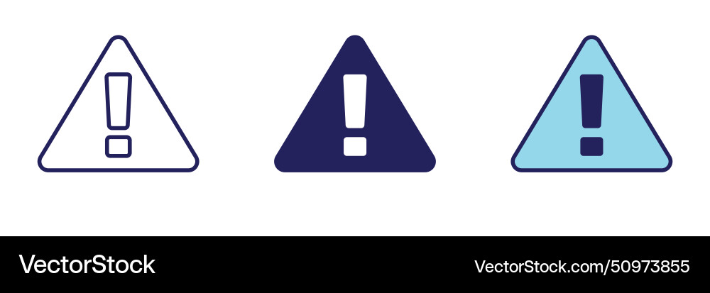 Warning sign icon - navigation set Vector Image