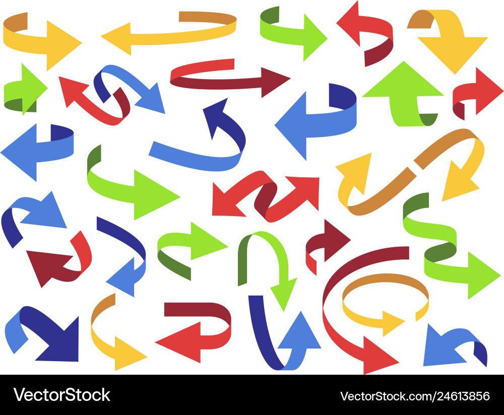 3D Flip Arrows - Colorful Pointer vector image